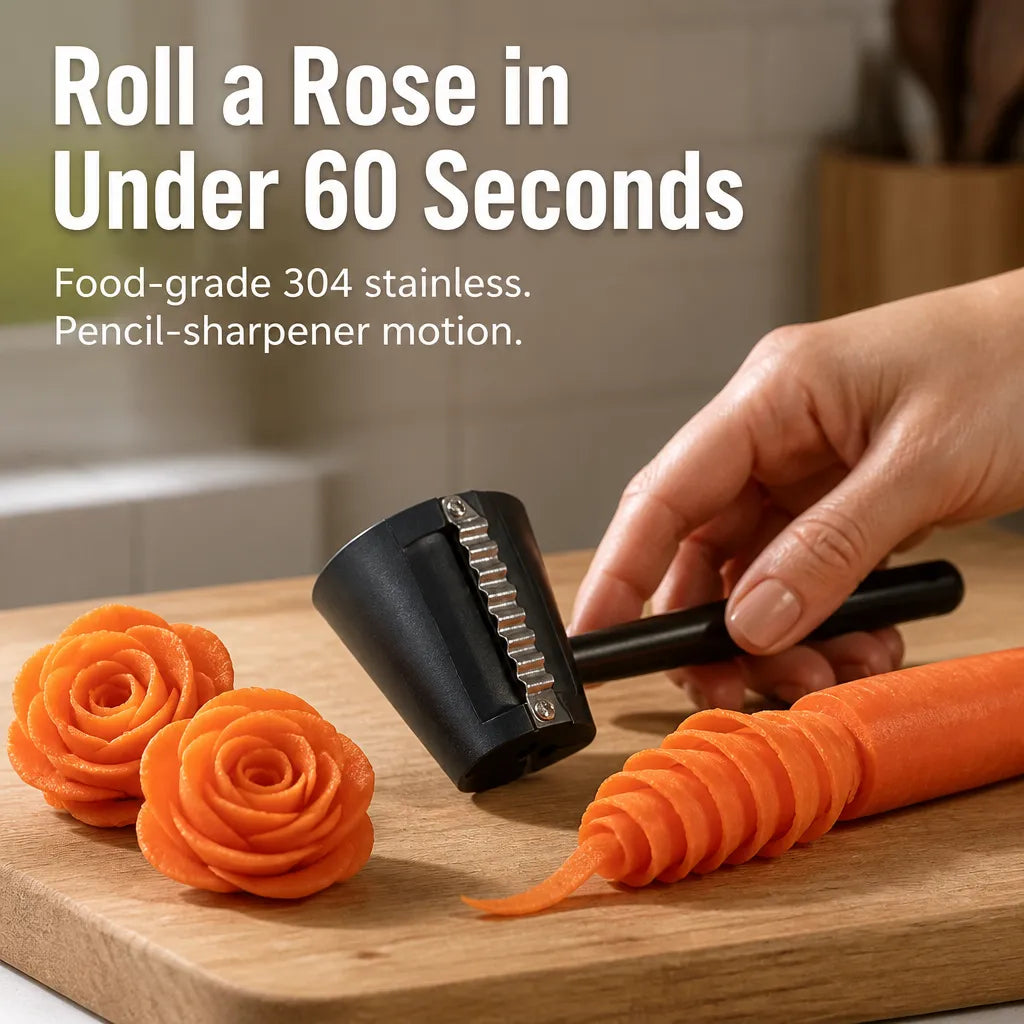 Stainless Steel Vegetable Rose Curler and Peeler Tool