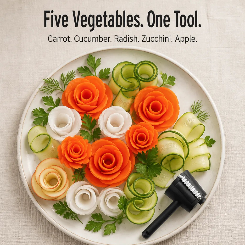 Stainless Steel Vegetable Rose Curler and Peeler Tool