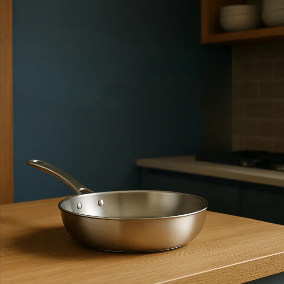 Titanium Induction Frying Pan with Hammered Finish