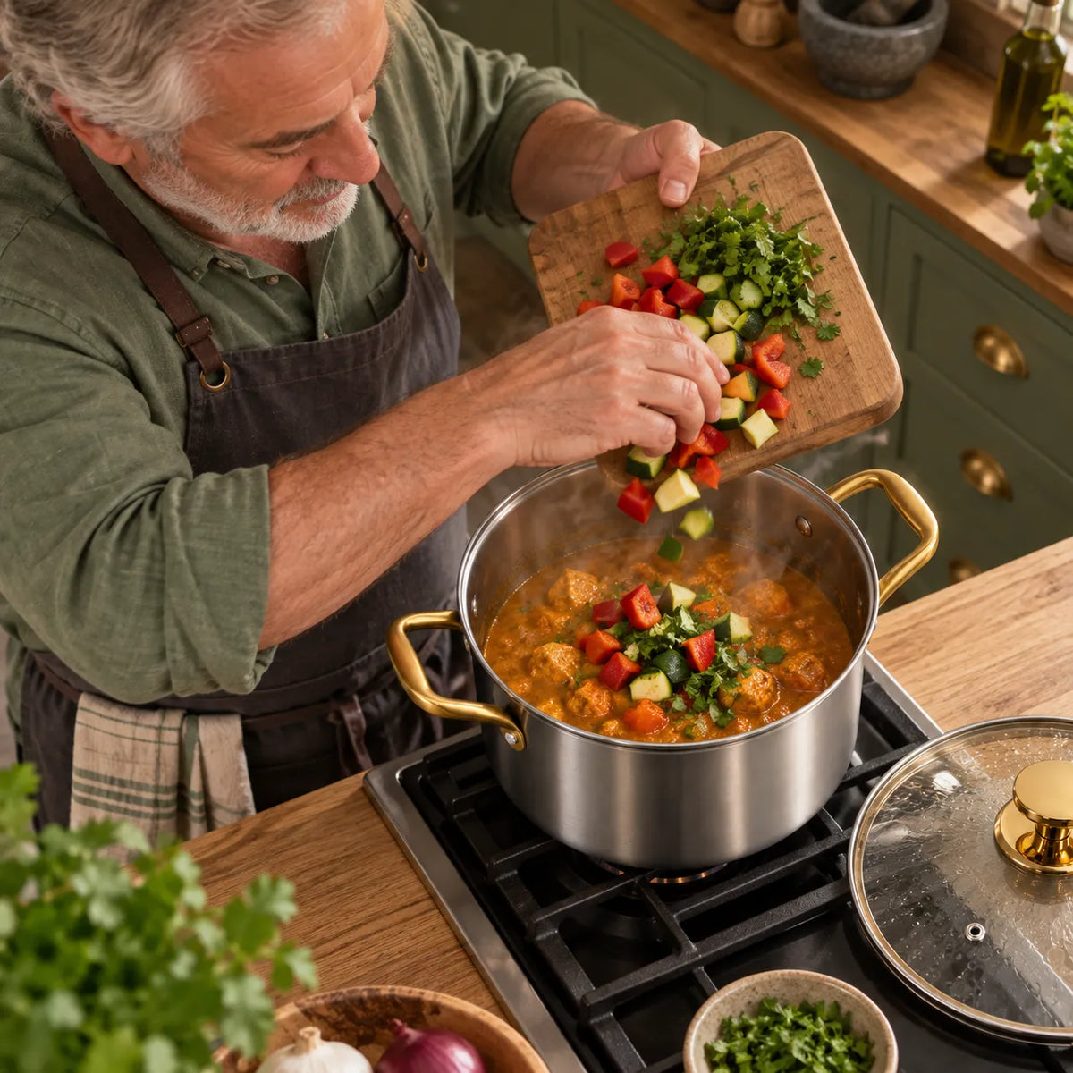 Titanium Stockpot with Lid and Chemical-Free Surface