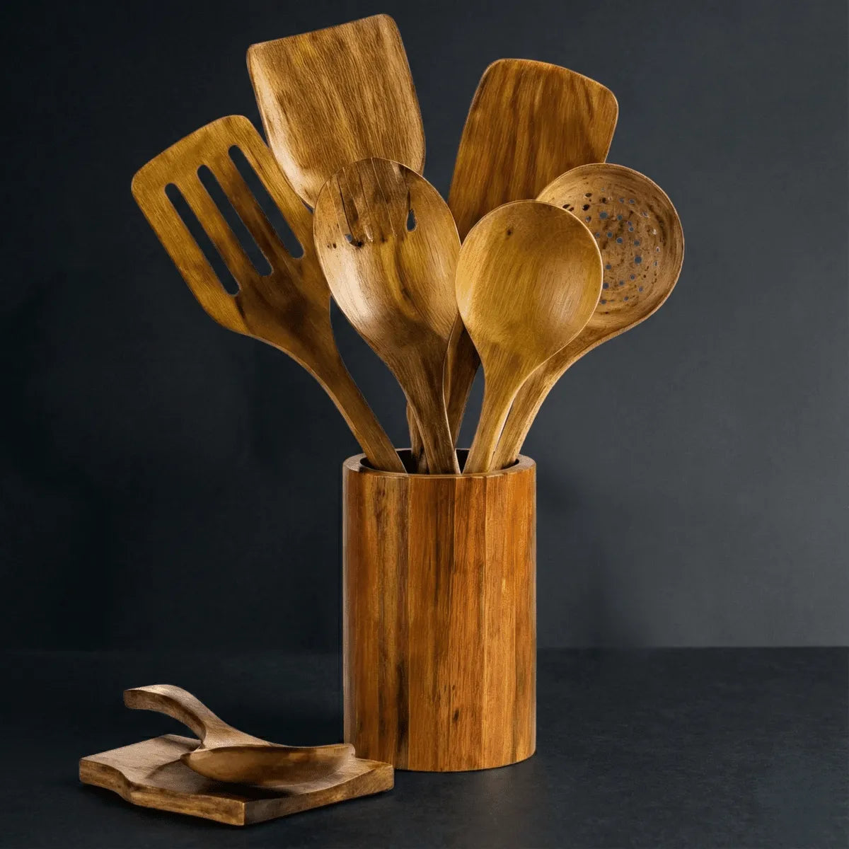 Traditional Japanese Wooden Kitchen Utensil Set