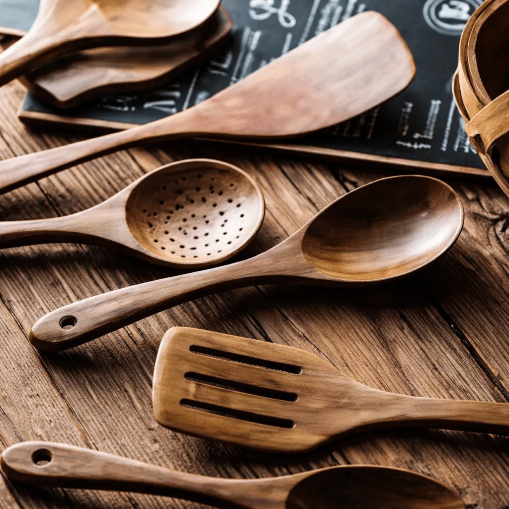 Traditional Japanese Wooden Kitchen Utensil Set