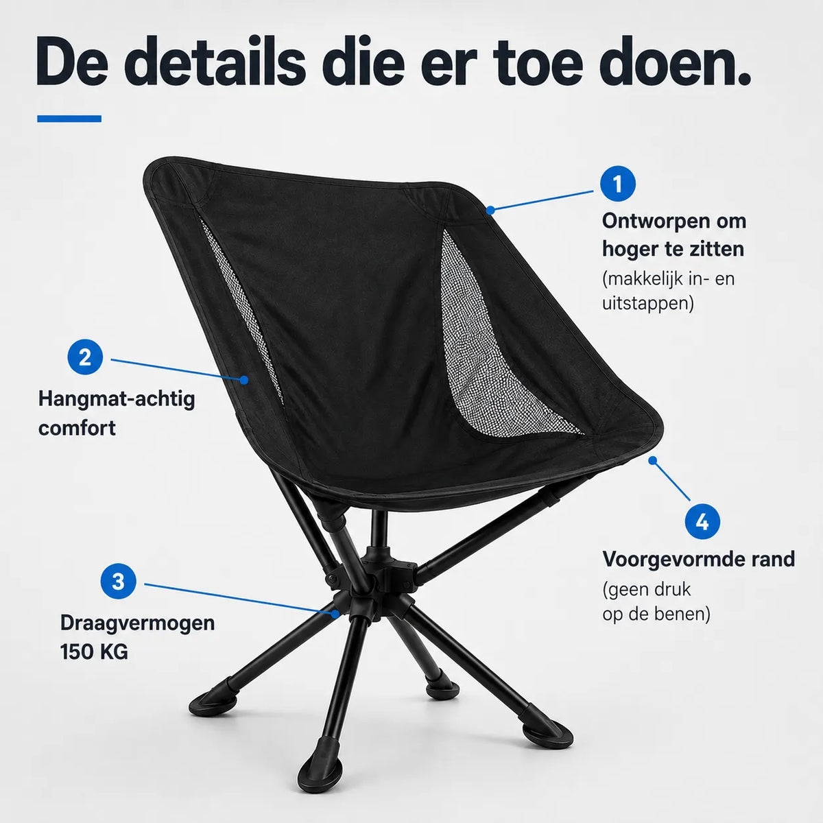 Ultralight Folding Camping Chair with Hammock-Style Seat