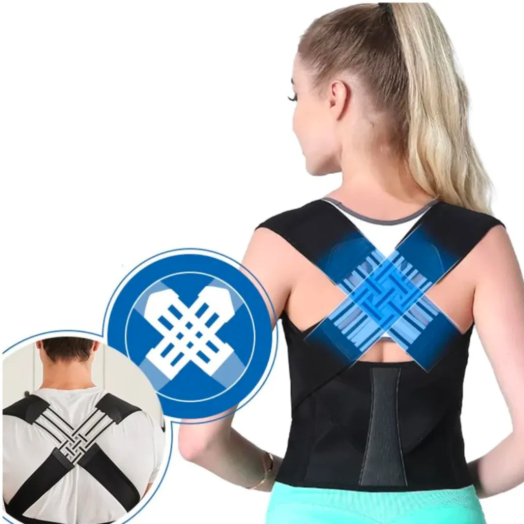 Unisex Adjustable Posture Corrector Brace with Elastic Straps