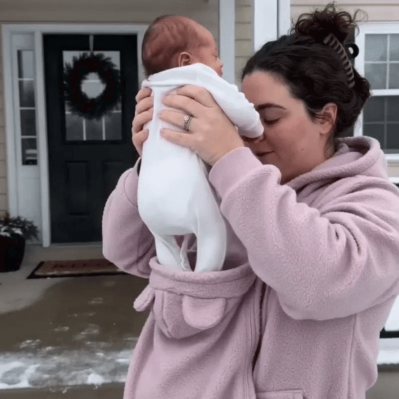 Unisex Fleece Babywearing Hoodie with Front Pouch