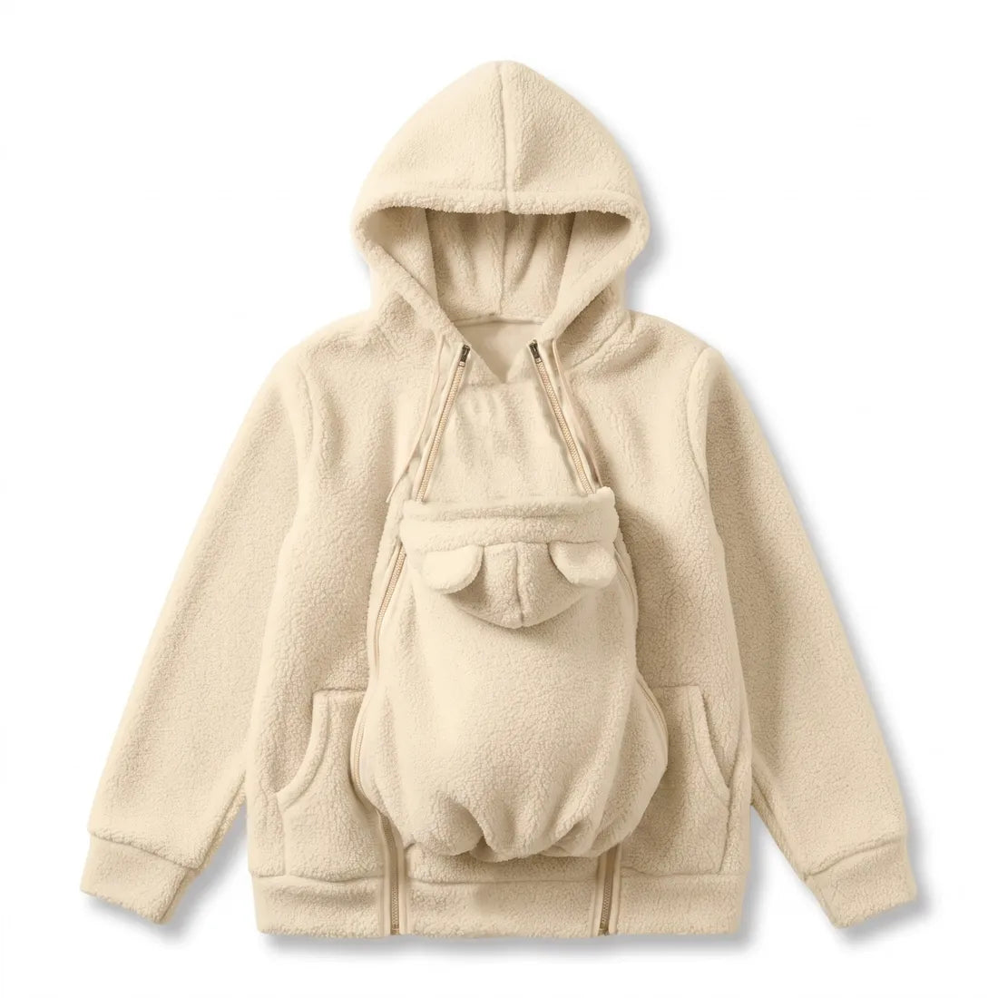 Unisex Fleece Babywearing Hoodie with Front Pouch
