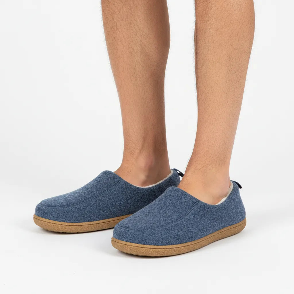 Unisex Fleece Lined Indoor Slippers with Sturdy Sole