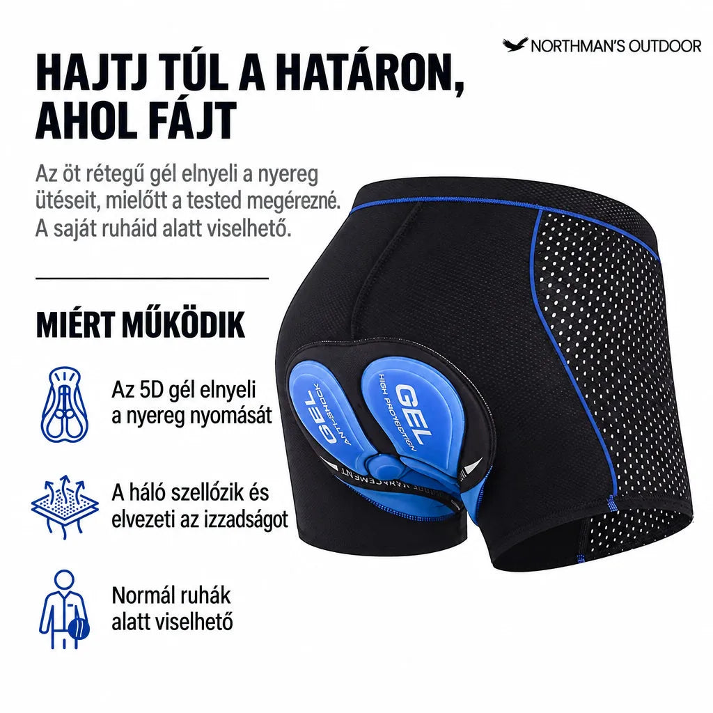 Unisex Padded Cycling Underwear with 5D Gel Cushion