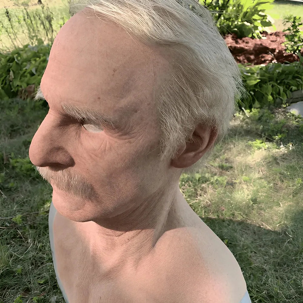 Unisex Realistic Full-Face Mask with Movable Mouth