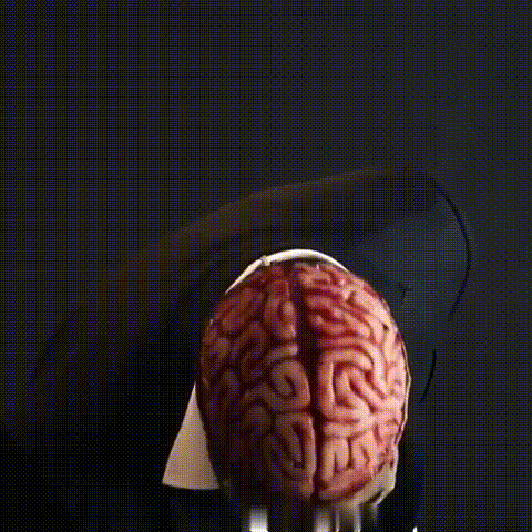 Unisex Realistic Skeleton Halloween Mask with Exposed Brain