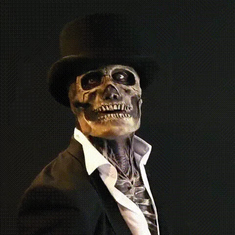 Unisex Realistic Skeleton Halloween Mask with Exposed Brain