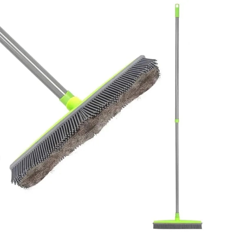 Universal Rubber Pet Hair Removal Broom with Squeegee