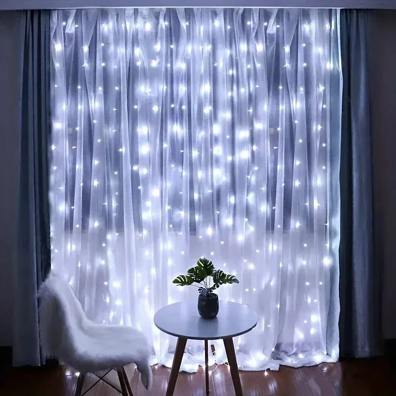 USB LED Curtain String Lights with Remote Control