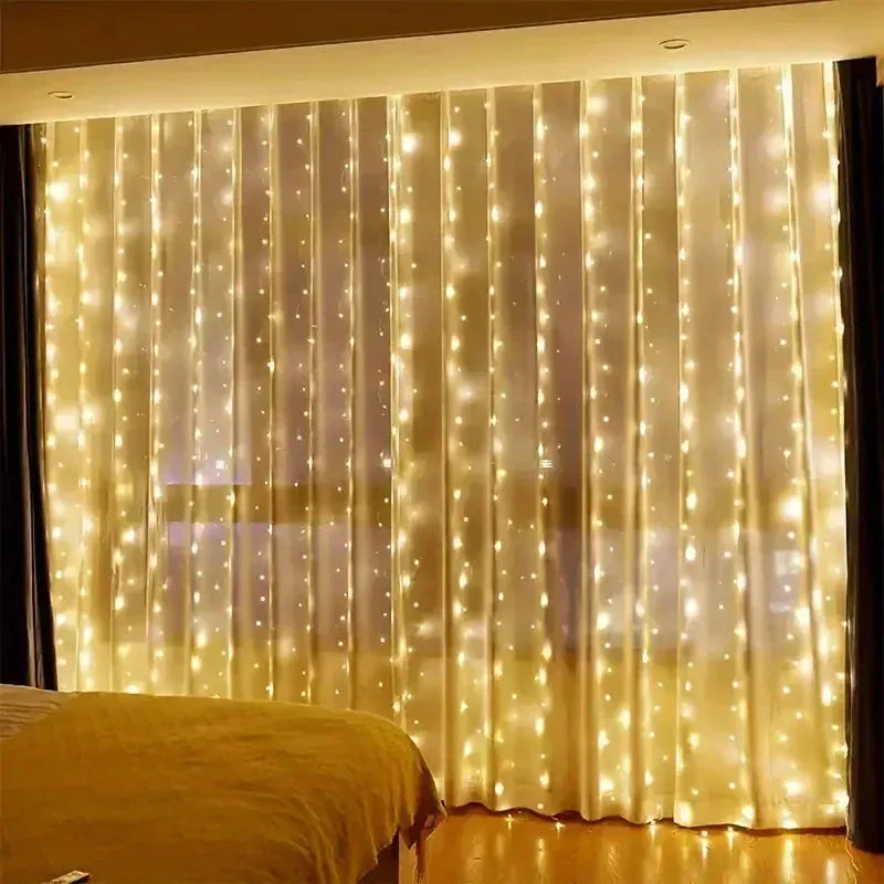 USB LED Curtain String Lights with Remote Control
