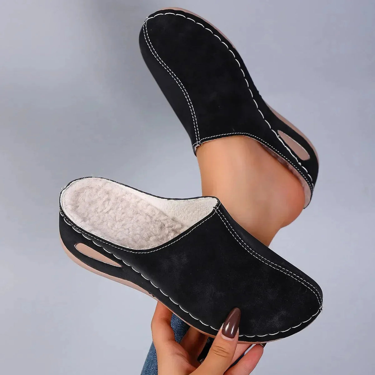 Warm Fleece-Lined Slippers for Everyday Wear