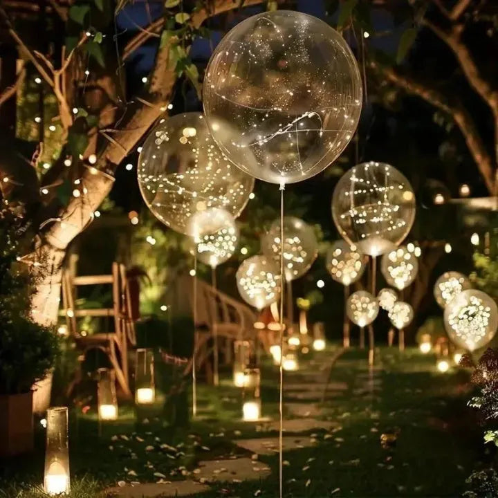 Warm White LED Glowing Balloons 10-Piece Set