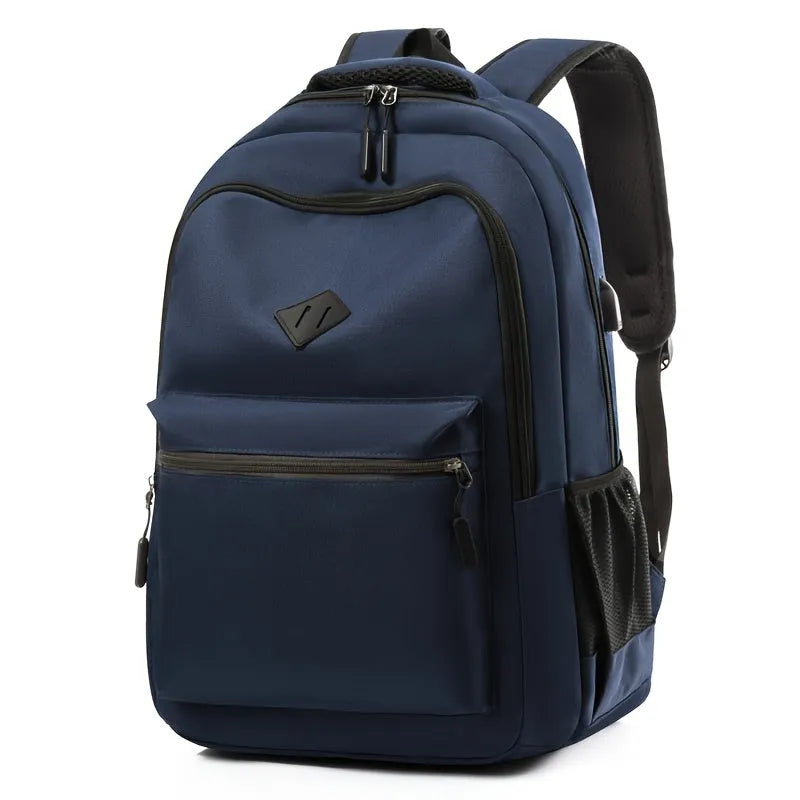 Water-Repellent Urban School Backpack with Bottle Holder