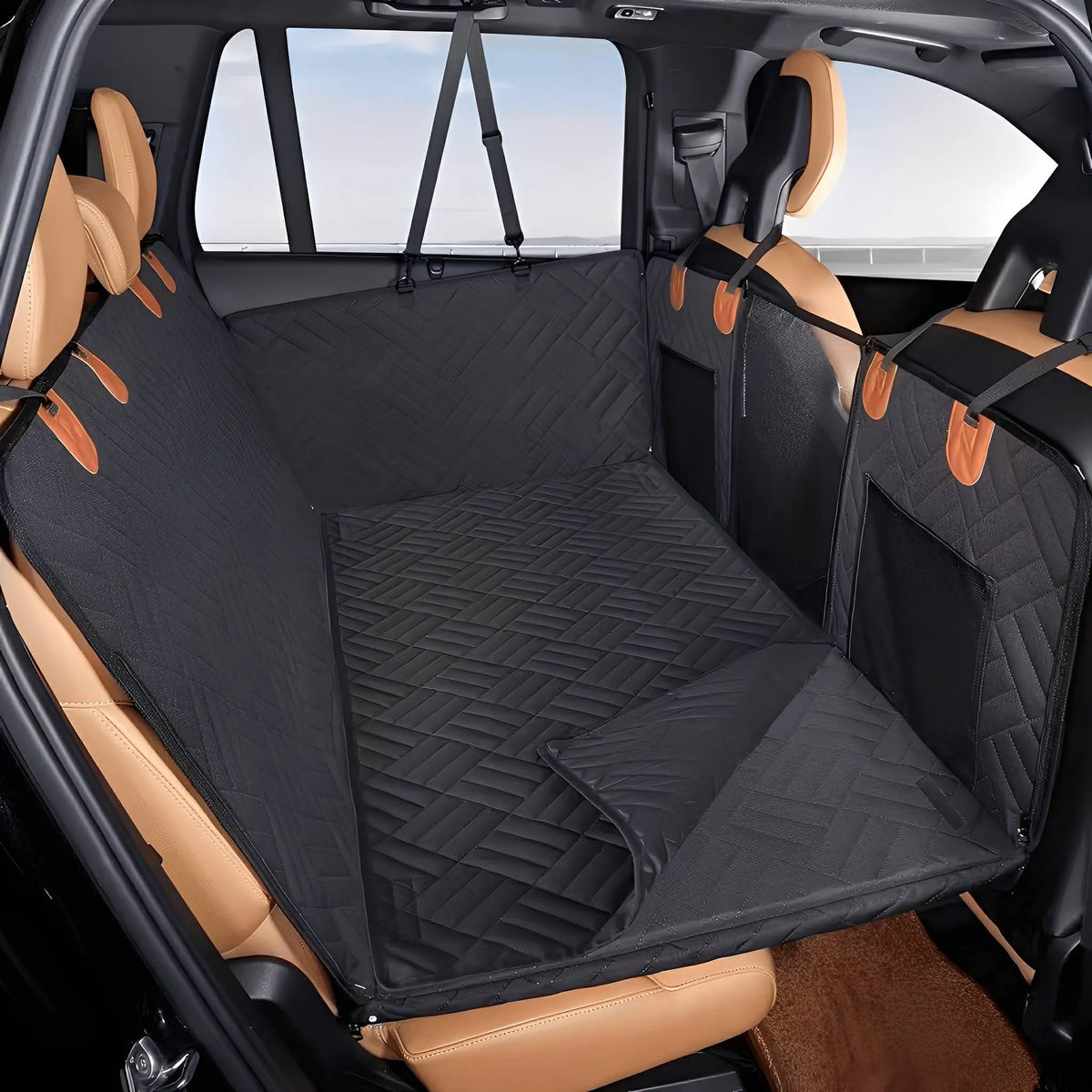 Waterproof Dog Backseat Extender with Memory Foam Bed