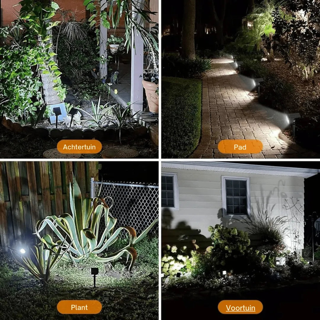 Waterproof Solar Garden Spotlight with Adjustable Head