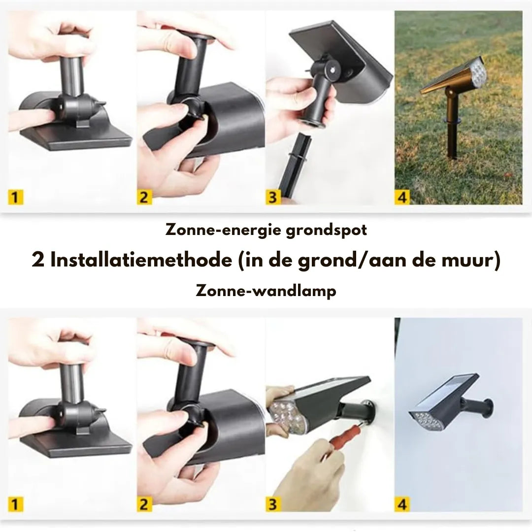Waterproof Solar Garden Spotlight with Adjustable Head