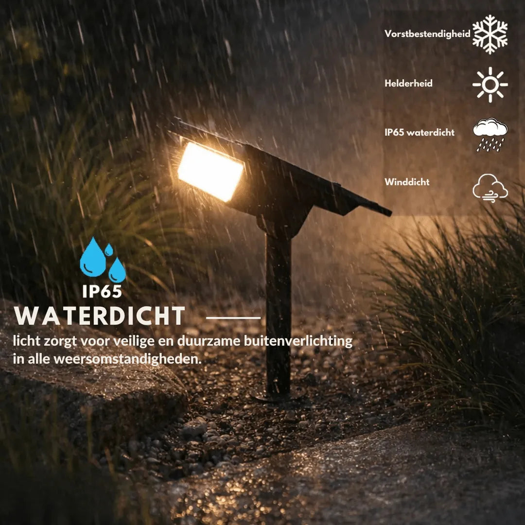 Waterproof Solar Garden Spotlight with Adjustable Head
