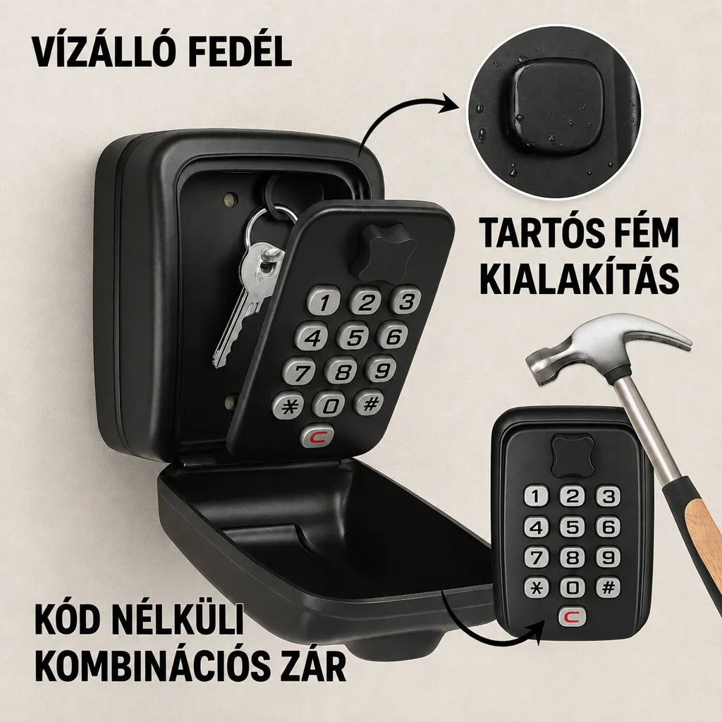 Weatherproof Metal Key Safe with Combination Lock