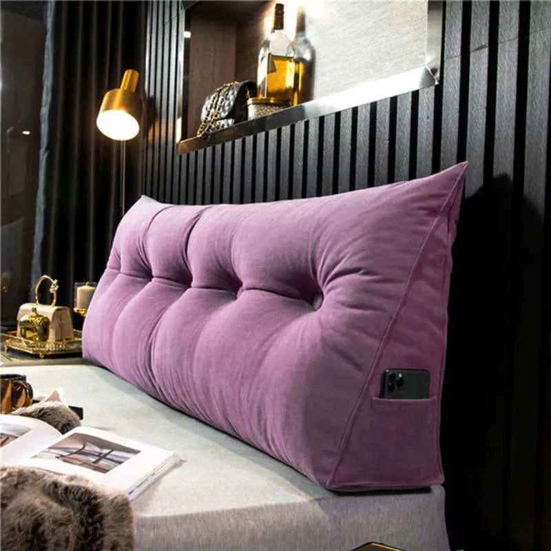 Wedge Pillow with Side Pocket for Bed and Sofa