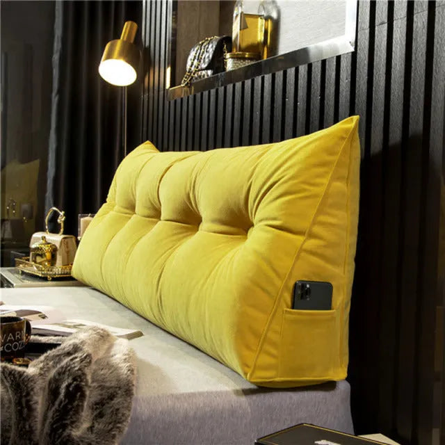 Wedge Pillow with Side Pocket for Bed and Sofa