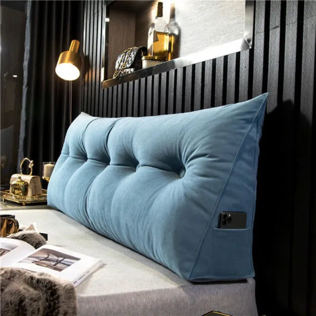 Wedge Pillow with Side Pocket for Bed and Sofa