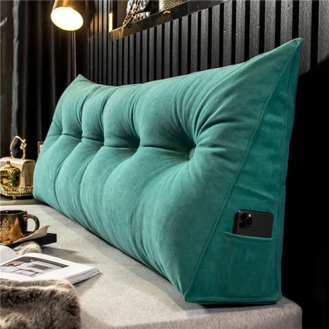 Wedge Pillow with Side Pocket for Bed and Sofa