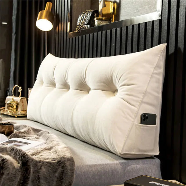 Wedge Pillow with Side Pocket for Bed and Sofa