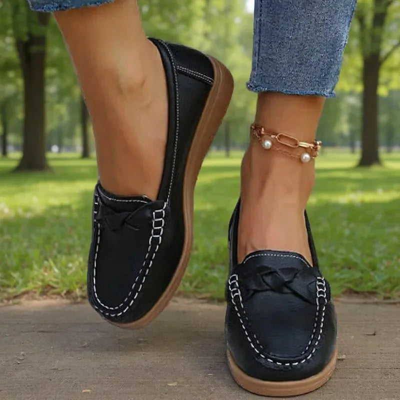 Wide-Fit Slip-On Loafers with Arch Support