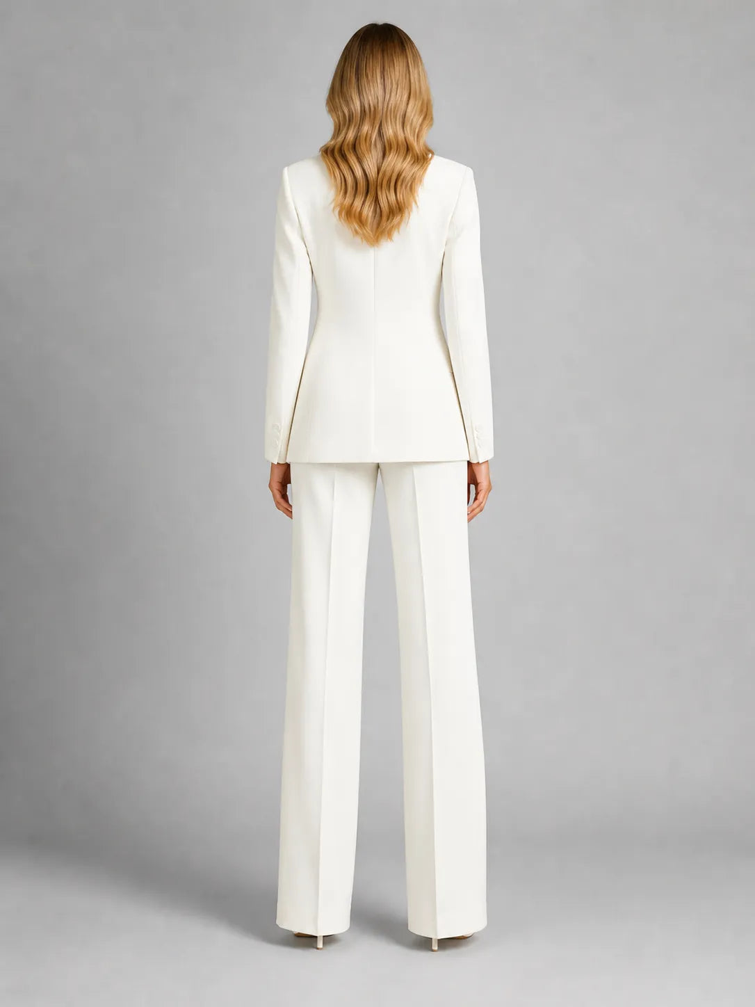 Women's 2-Piece Pantsuit with Blazer and Wide-Leg Pants