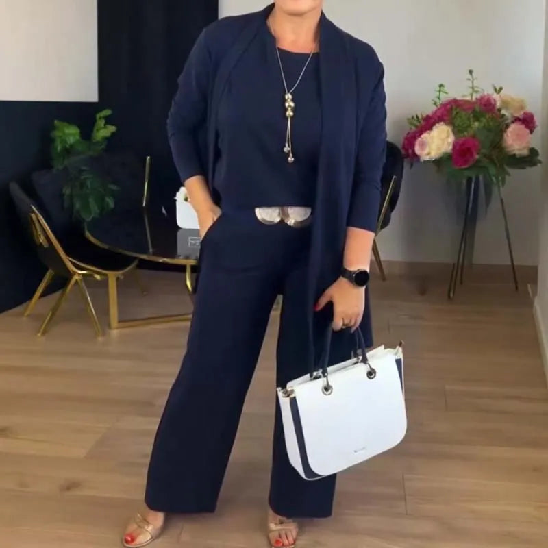 Women's 3-Piece Cardigan Top and Pants Set