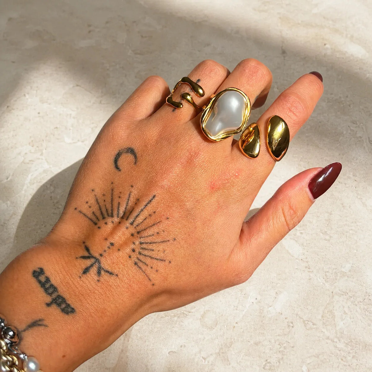 Women's Adjustable Open Ring with Sculptural Silhouette