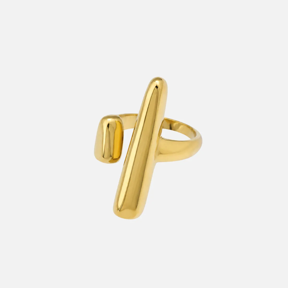 Women's Adjustable Sculptural Gold Ring with Modern Silhouette