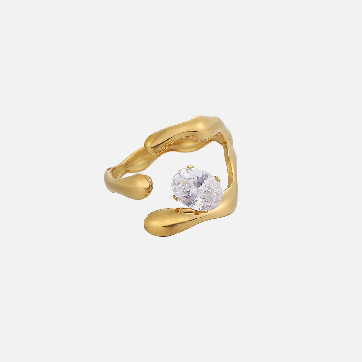 Women's Adjustable Statement Ring with Elegant Curved Design