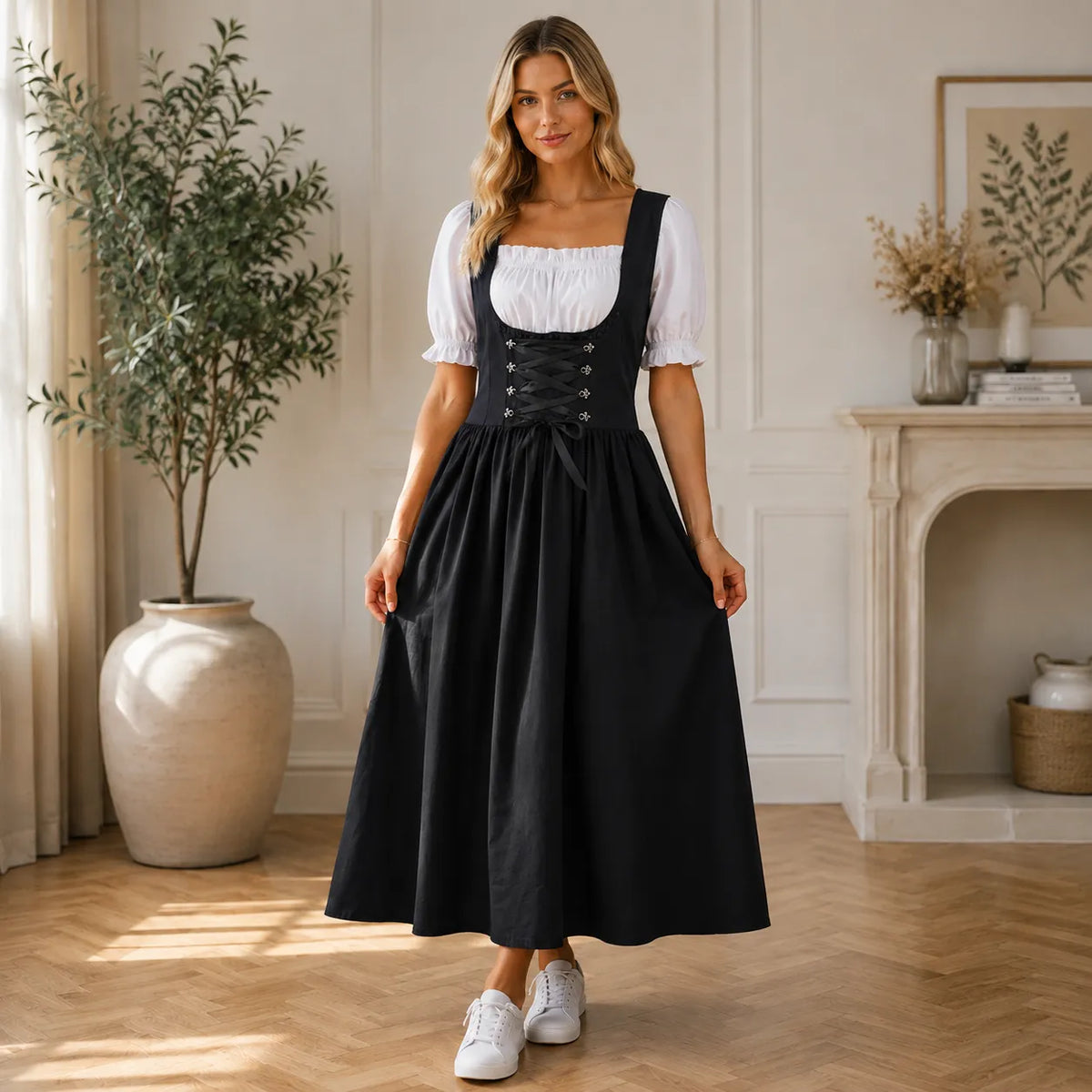 Women's Black Oktoberfest Traditional Dirndl Dress