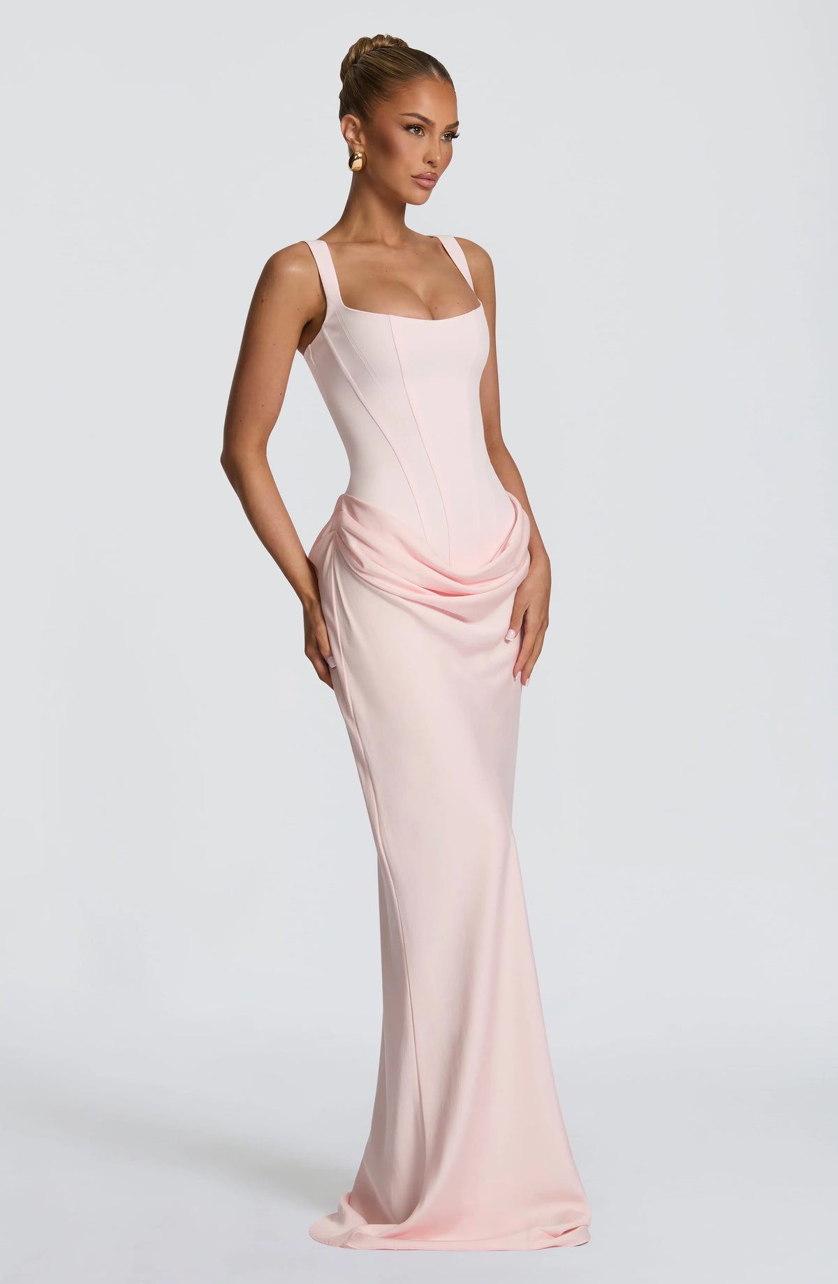 Women's Bodycon Maxi Dress with Square Neckline