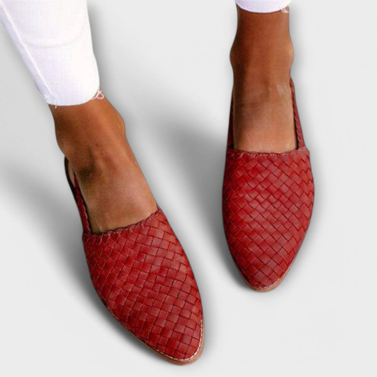 Women's Braided Leather Moccasins with Soft Sole