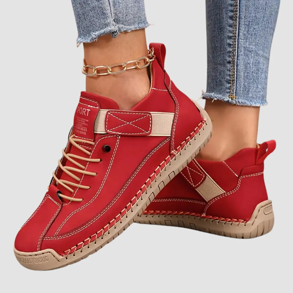 Women's Breathable Leather Slip-On Supportive Walking Shoes