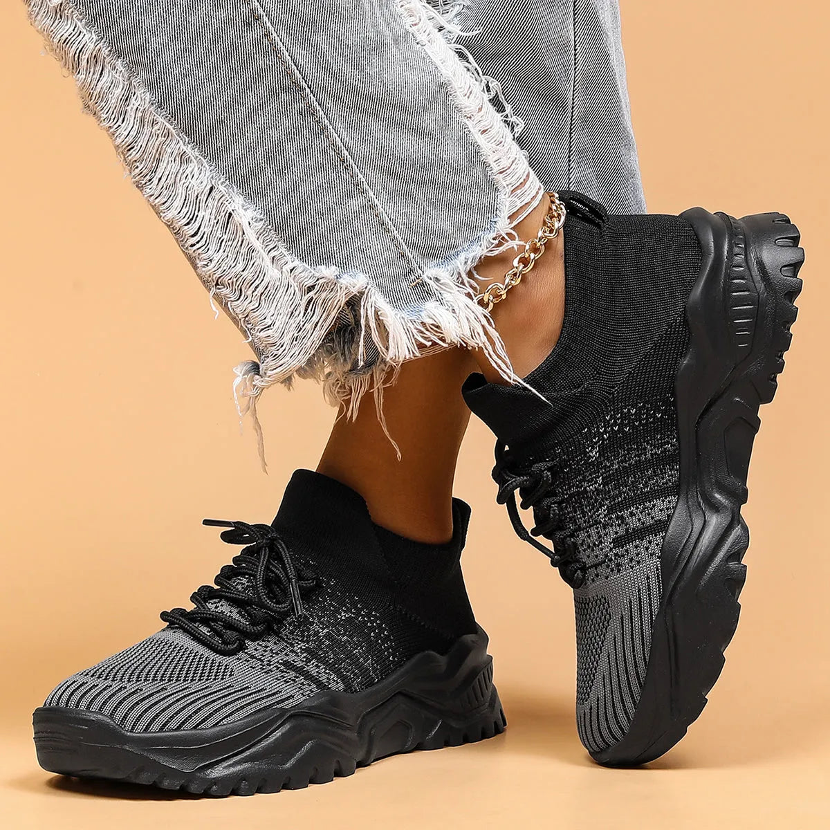 Women's Breathable Mesh Sneakers with Non-Slip Sole