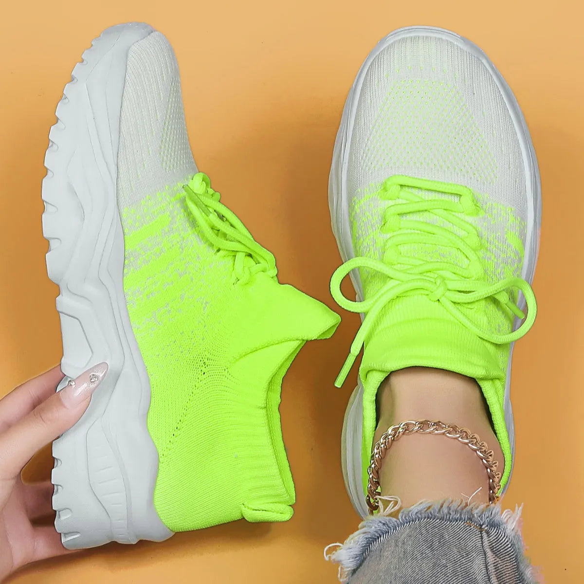 Women's Breathable Mesh Sneakers with Non-Slip Sole