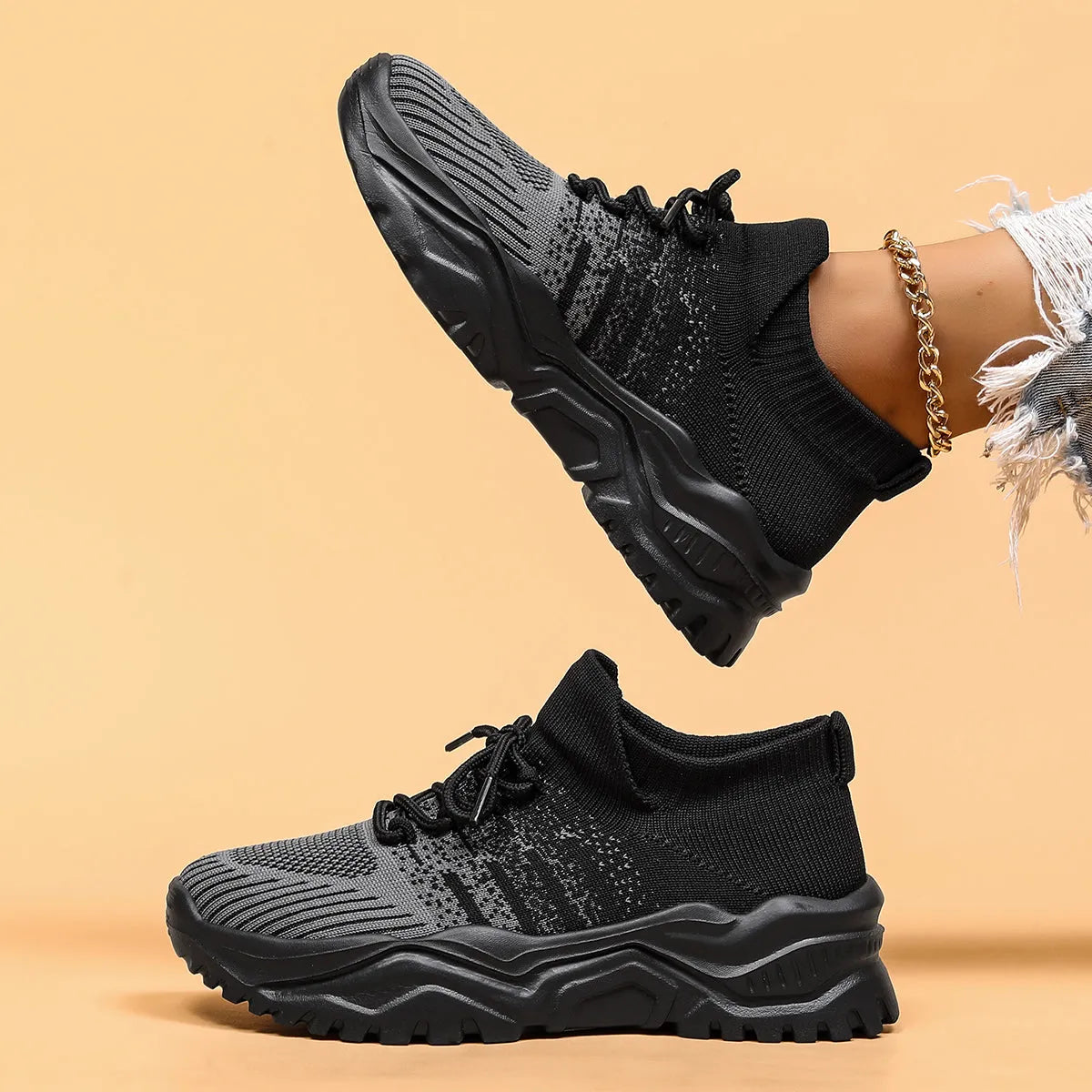 Women's Breathable Mesh Sneakers with Non-Slip Sole