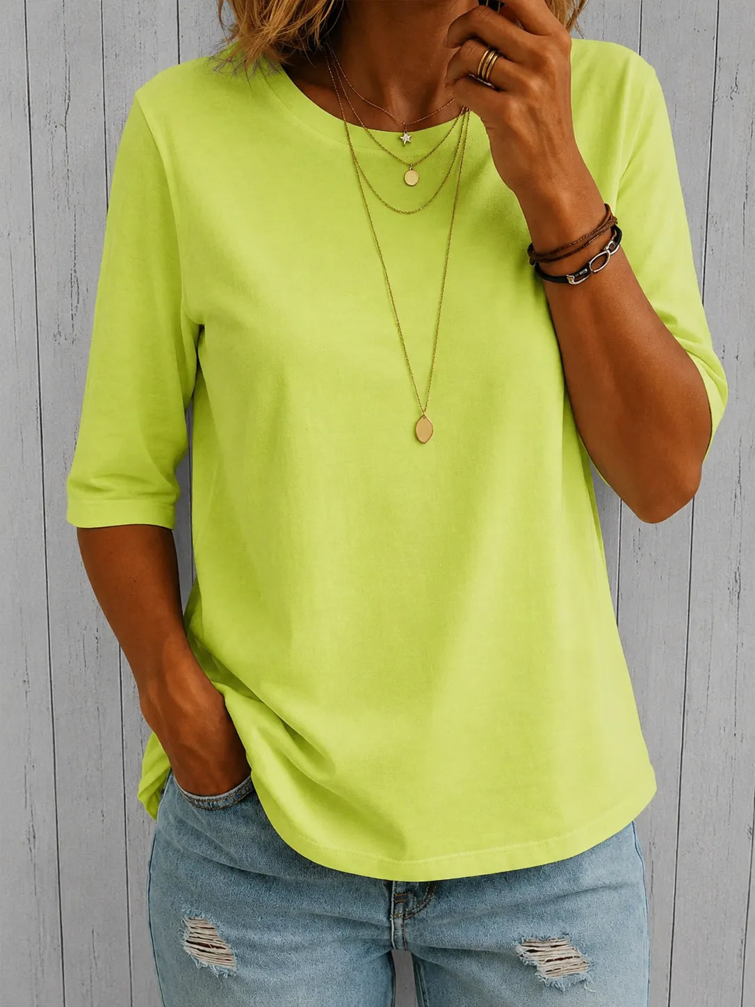 Women's Casual Half-Sleeve T-Shirt with Relaxed Fit
