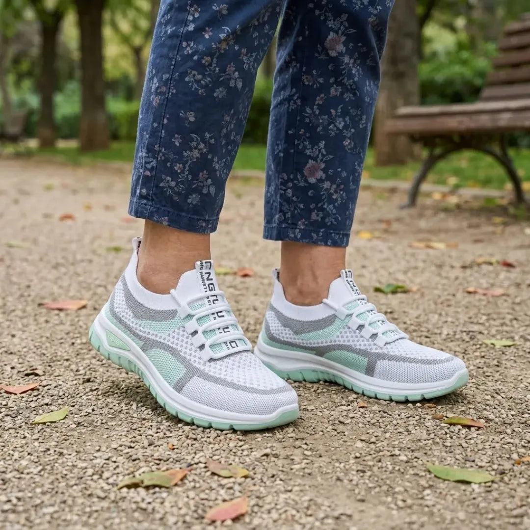 Women's Casual Sneakers with Breathable Mesh and Wide Fit