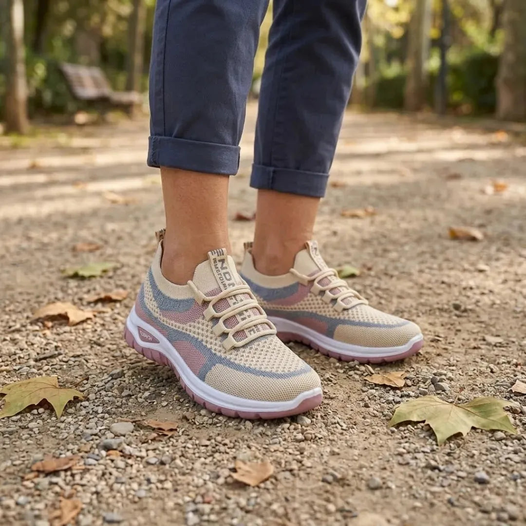 Women's Casual Sneakers with Breathable Mesh and Wide Fit