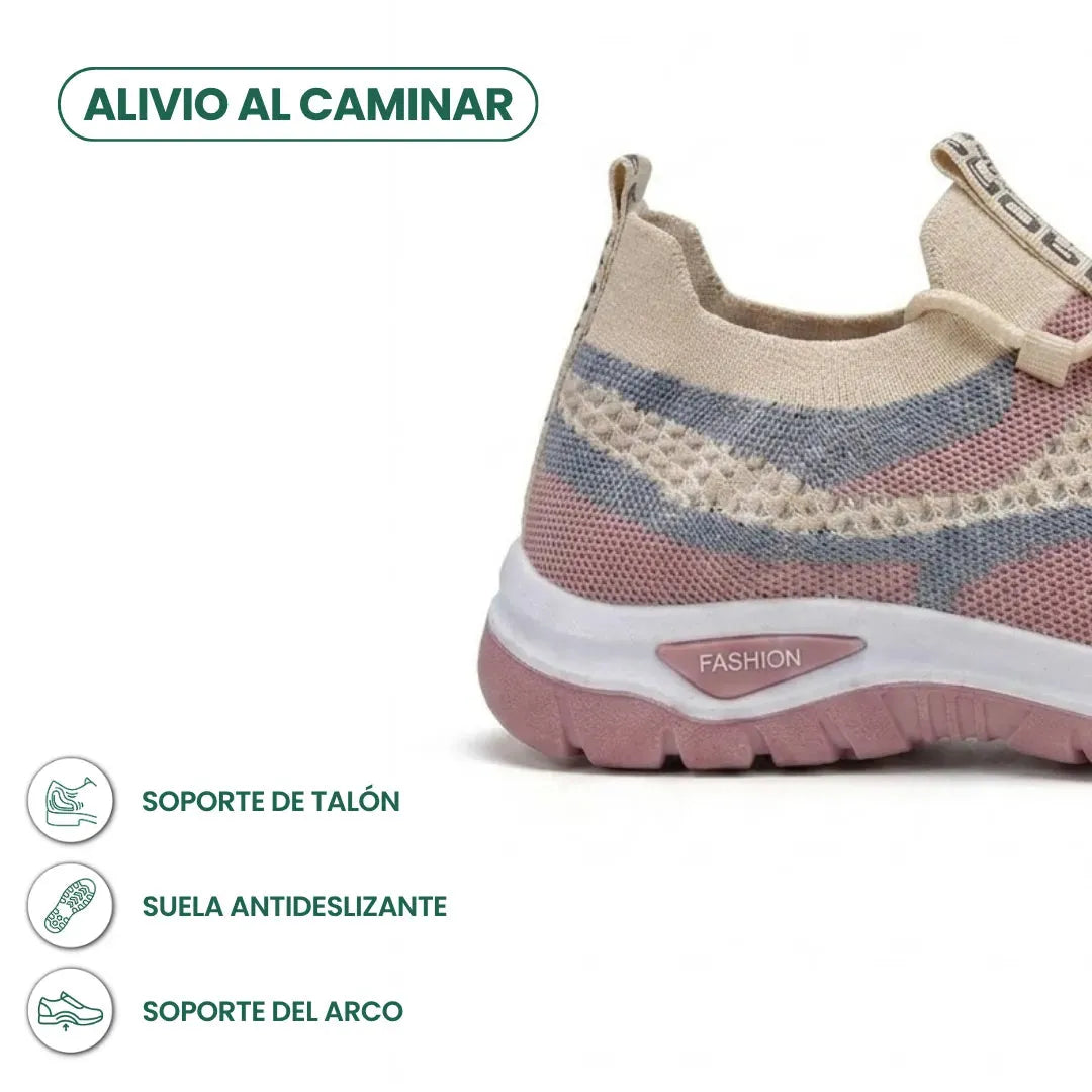 Women's Casual Sneakers with Breathable Mesh and Wide Fit
