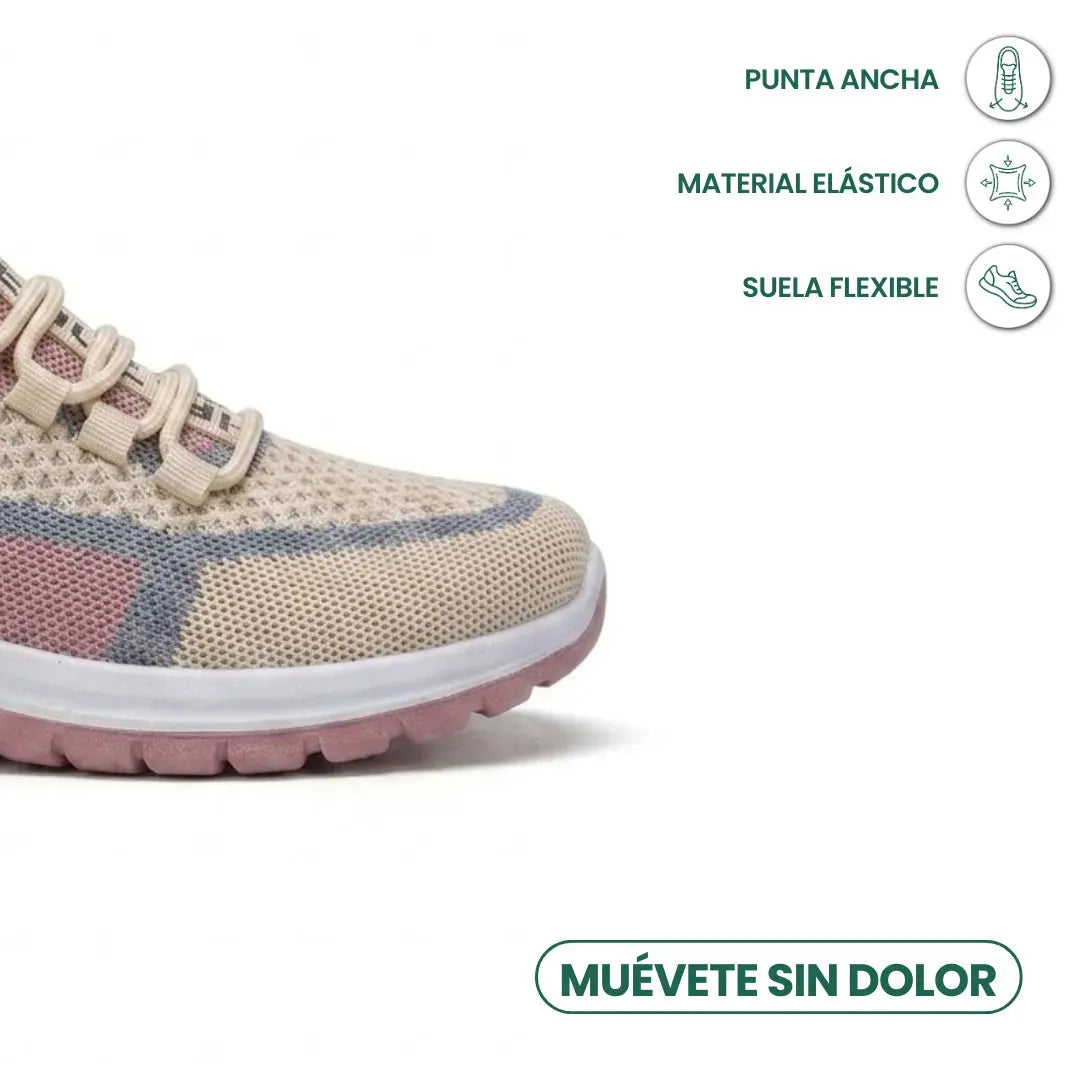 Women's Casual Sneakers with Breathable Mesh and Wide Fit