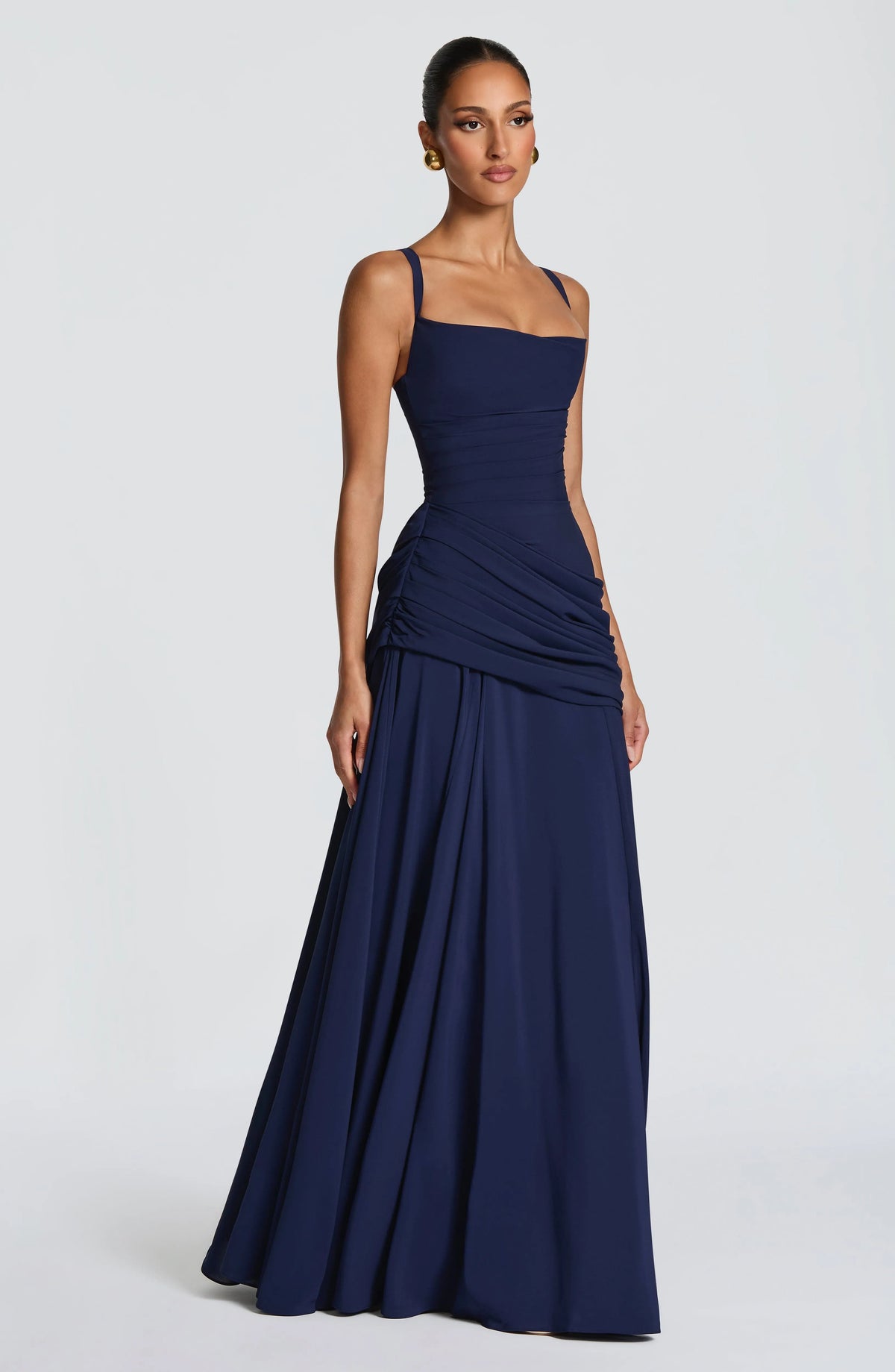 Women's Chiffon Maxi Dress with Lace-Up Back